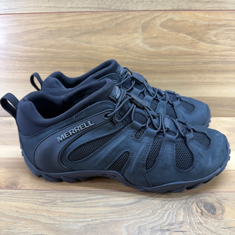 Merrell Chameleon Hiking Shoes Stretch Mens 9 Black Waterproof Tactical Vibram